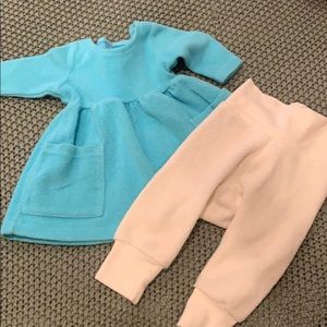 Zutano cozy fleece dress and pant